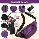 AOWOO 2 Pack Fanny Packs for Men and Women, Waist Bag with 3-Zipper Pockets, Water Resistant Sports Waist Pack Bag Bum Bag for Outdoors Sports Travel Hiking Running