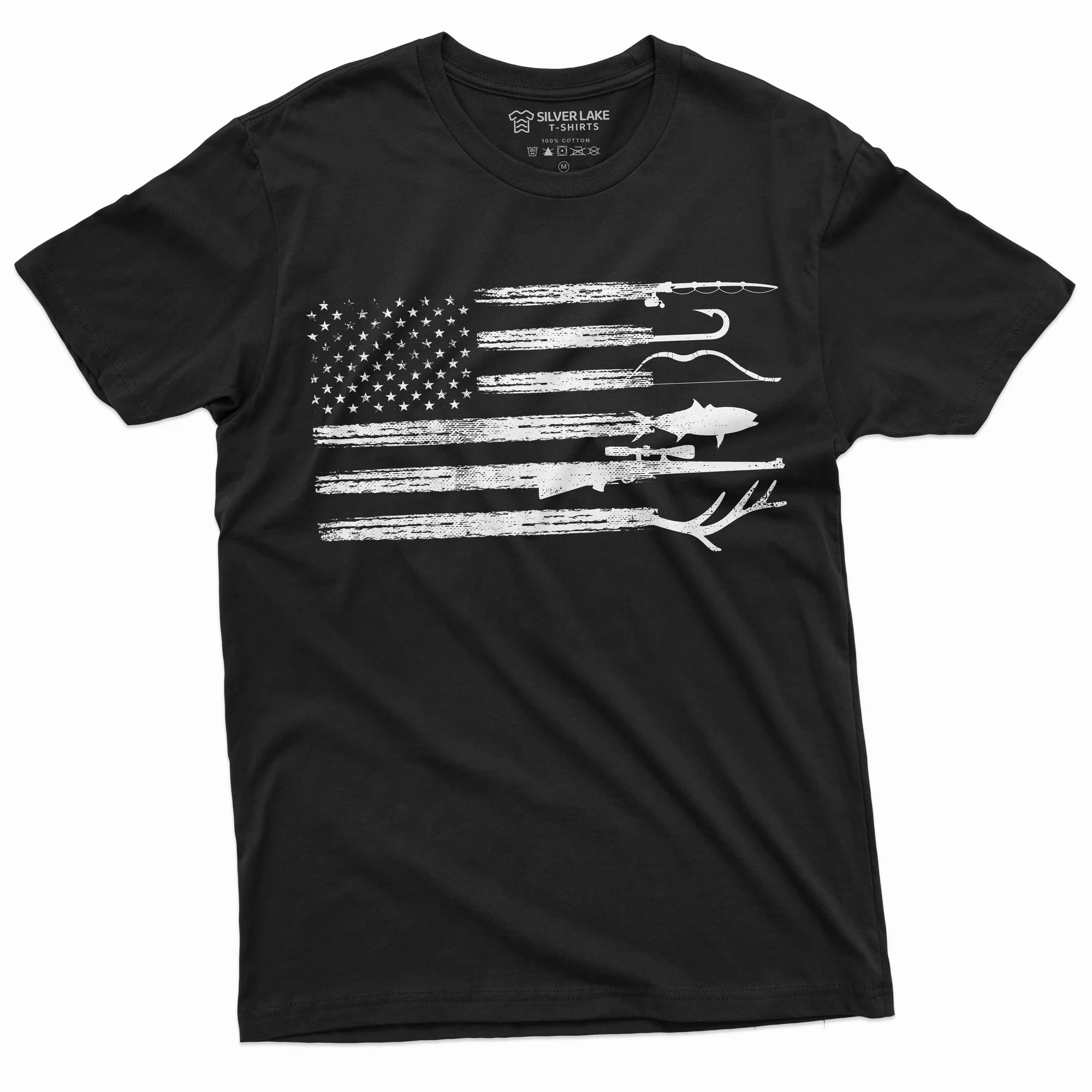 Men'S Hunting Fishing Shirt Usa Flag Nature Camo Shirt  Patriotic Tee