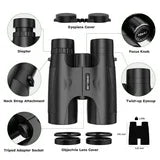 BNISE Binoculars for Adults , 10X42 HD Professional Binoculars with Low Light Vision.BAK 4 Prism FMC Lens, Compact Binoculars for Bird Watching,Hunting,Hiking Outdoor Traveling