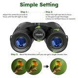 BNISE Binoculars for Adults , 10X42 HD Professional Binoculars with Low Light Vision.BAK 4 Prism FMC Lens, Compact Binoculars for Bird Watching,Hunting,Hiking Outdoor Traveling
