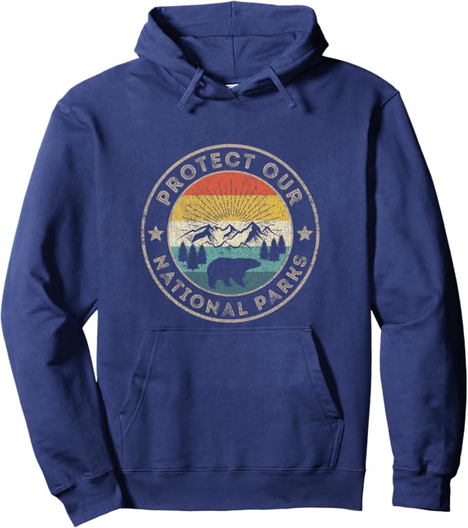 Protect Our National Parks Retro Hiking Pullover Hoodie