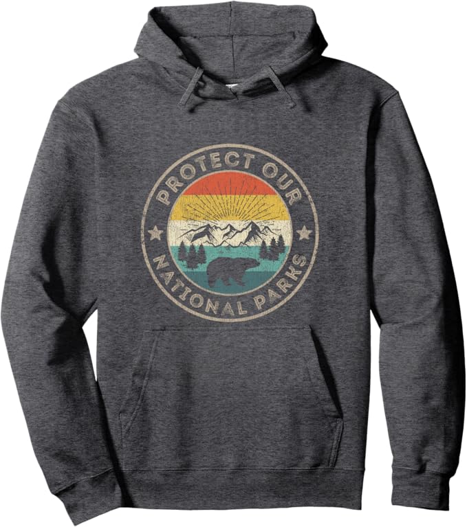 Protect Our National Parks Retro Hiking Pullover Hoodie