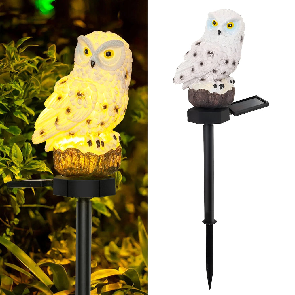 DAYBETTER Outdoor Solar Lights for The Garden Decor,Solar Powered Resin Owl LED Lights with Stake