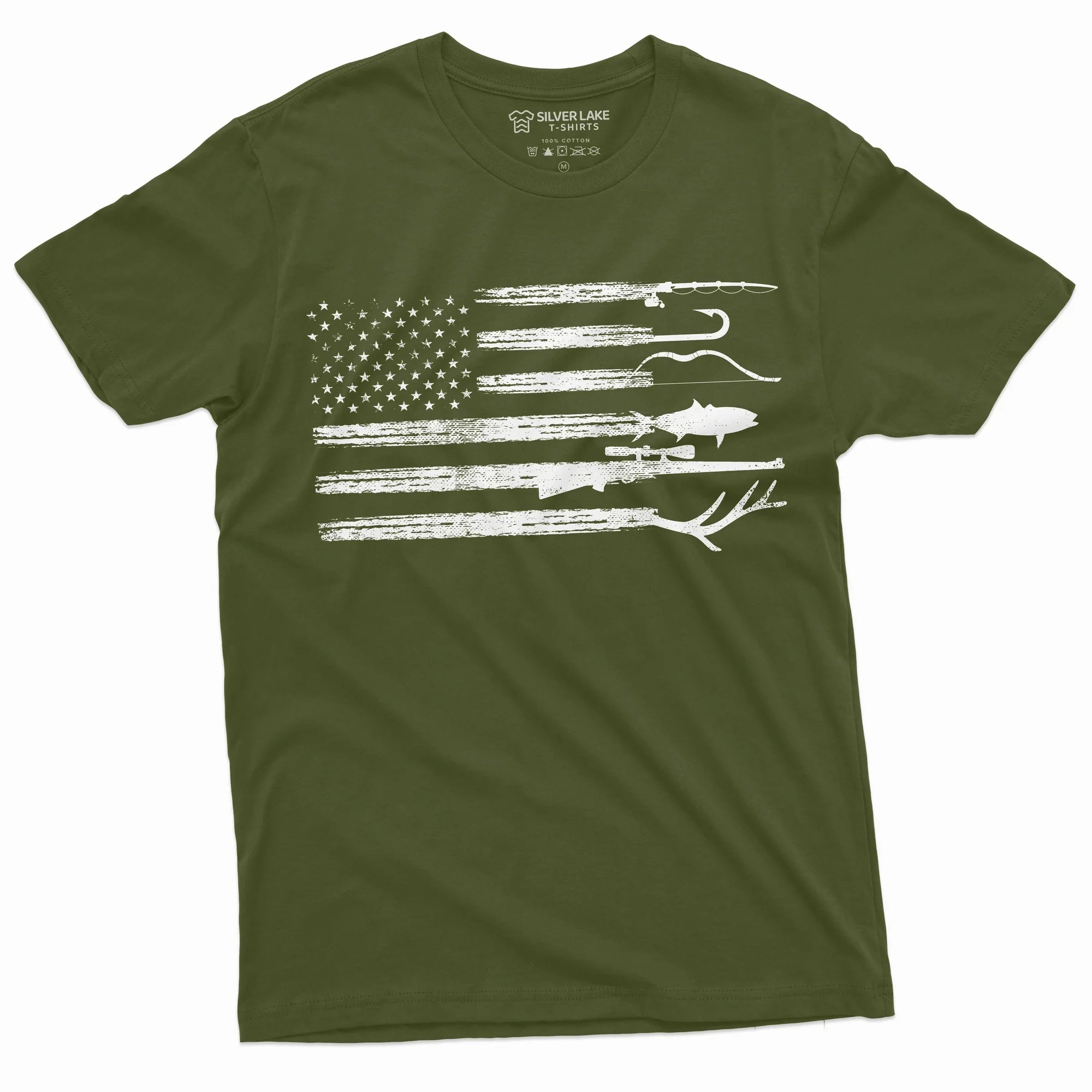 Men'S Hunting Fishing Shirt Usa Flag Nature Camo Shirt  Patriotic Tee