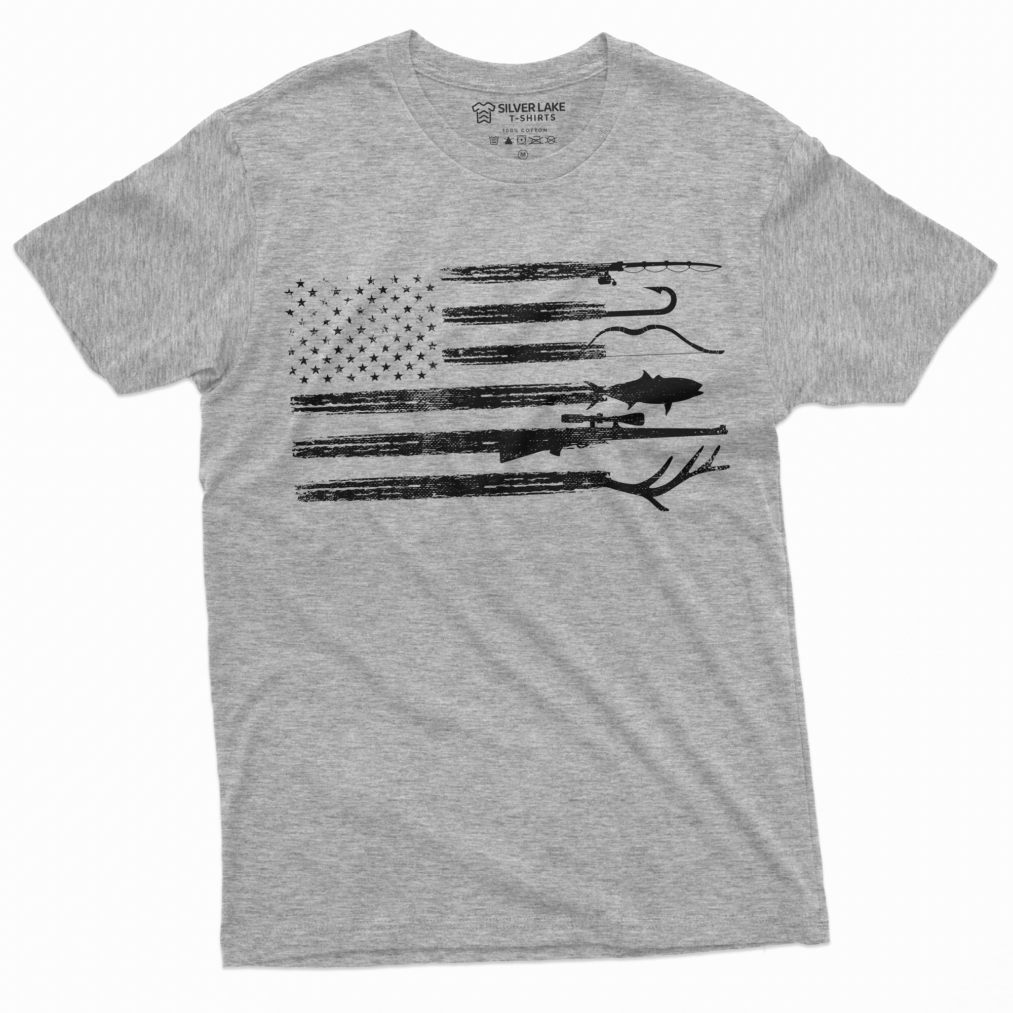 Men'S Hunting Fishing Shirt Usa Flag Nature Camo Shirt  Patriotic Tee