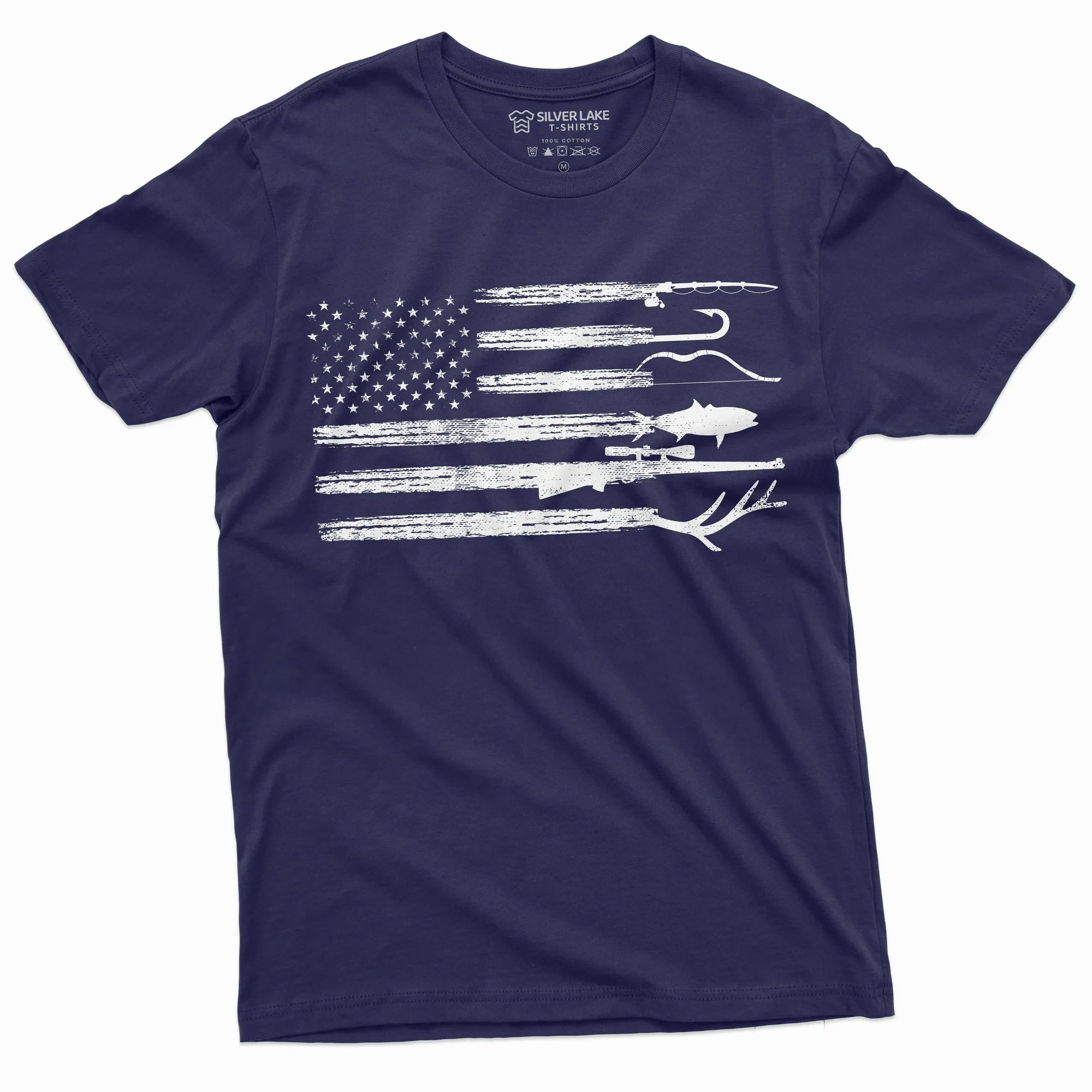 Men'S Hunting Fishing Shirt Usa Flag Nature Camo Shirt  Patriotic Tee